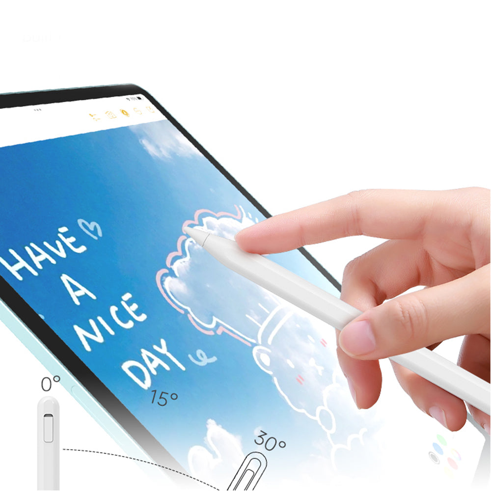 Stylus Techsuit Stylus Pen (V15), for iPad, Find My Pen App, Bluetooth, Type-C, Palm Rejection, Tilt Sensitivity, 130mAh, Alb