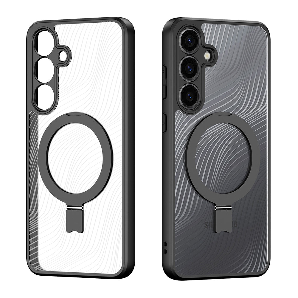 Husa de protectie Dux Ducis Aimo MagSafe Magnetic Stand compatibil cu Samsung Galaxy S25, Negru