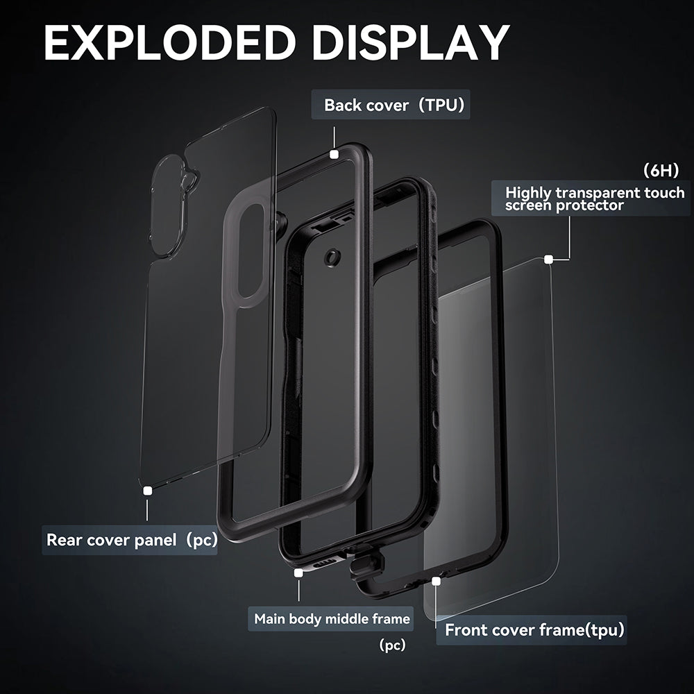 Husă ShellBox pentru Galaxy A16 4G / Galaxy A16 5G, neagră