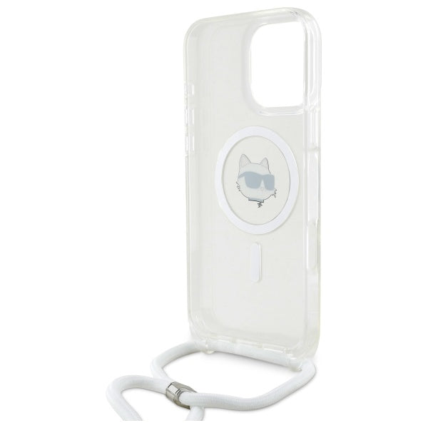 Husa de protectie Karl Lagerfeld IML Crossbody compatibil cu iPhone 16, Transparent