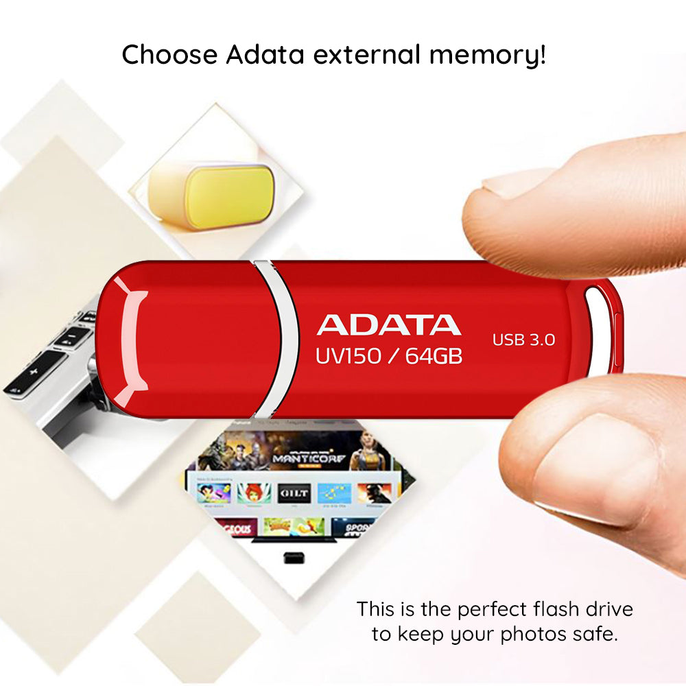 Stick de Memorie Adata AUV150-64G-RBK, USB 3.2, 64GB, Negru