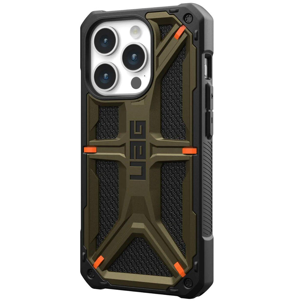 Husa de protectie UAG Monarch compatibil cu iPhone 15 Pro, Kevlar Element Green