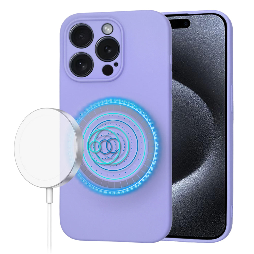 Husa de protectie Techsuit SoftFlex MagSafe compatibil cu iPhone 15 Pro, Mov Deschis
