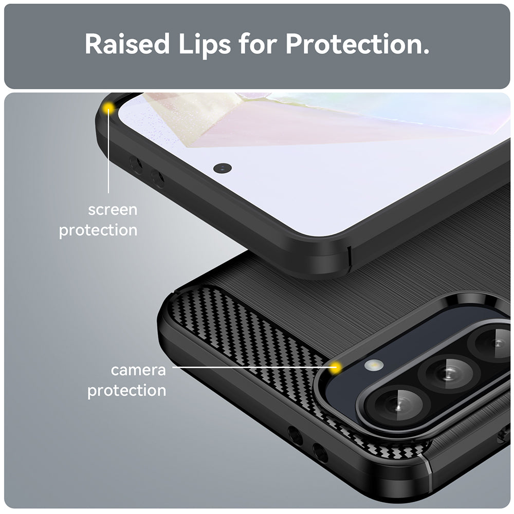 Husa de protectie Techsuit Carbon Silicone compatibil cu Samsung Galaxy A36 5G / A56 5G, Albastru