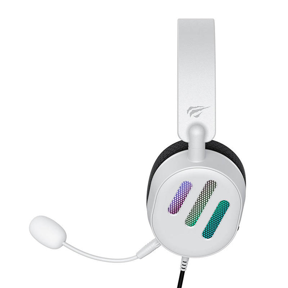 Casti Havit Wired Gaming (H2038U), USB, RGB Lights, Microphone, Surround Sound, Alb