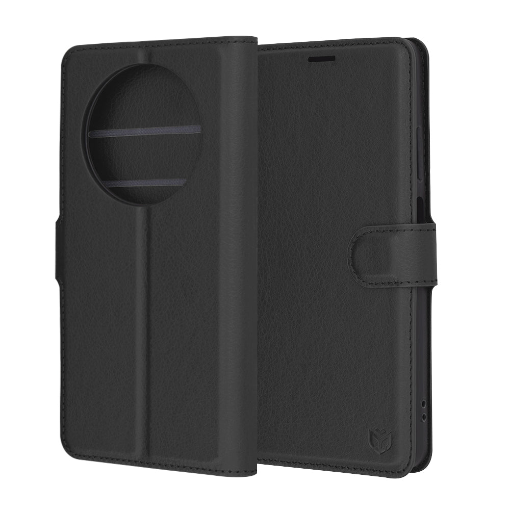 Husa de protectie Techsuit Leather Folio compatibil cu Oppo Reno12 F 4G / Reno12 F 5G / Reno12 FS 4G / Reno12 FS 5G, Negru