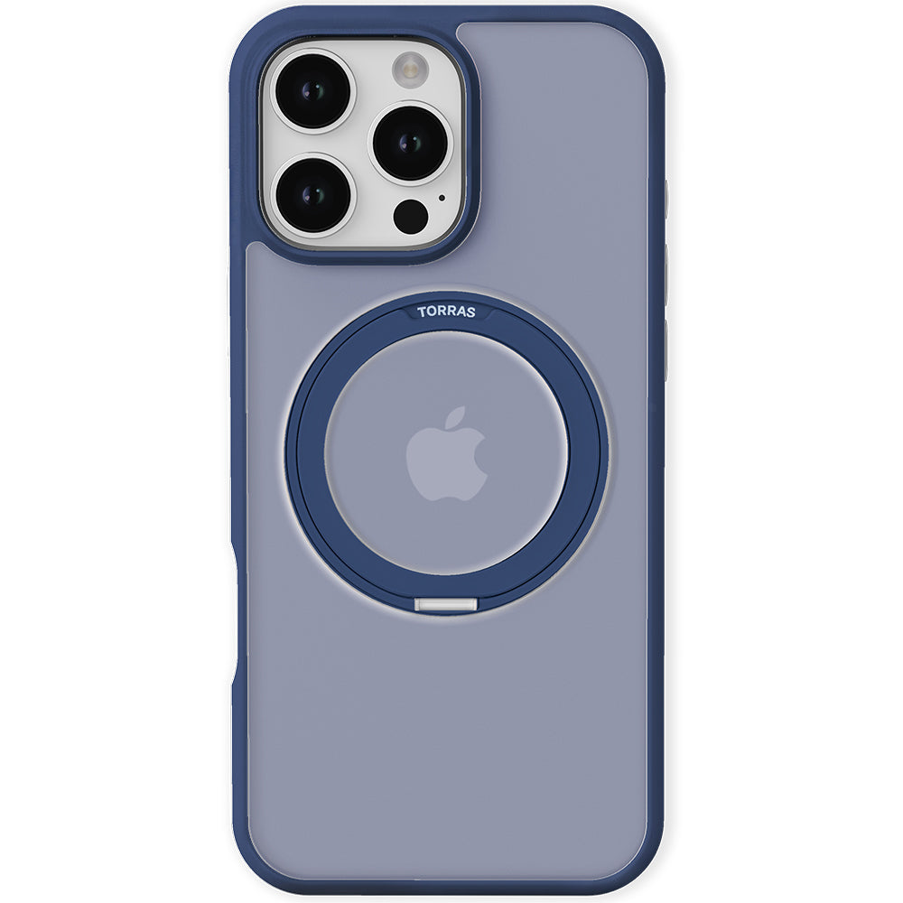 Husa de protectie Torras Ostand Pro MagSafe Series compatibil cu iPhone 16 Pro Max, Bleumarin
