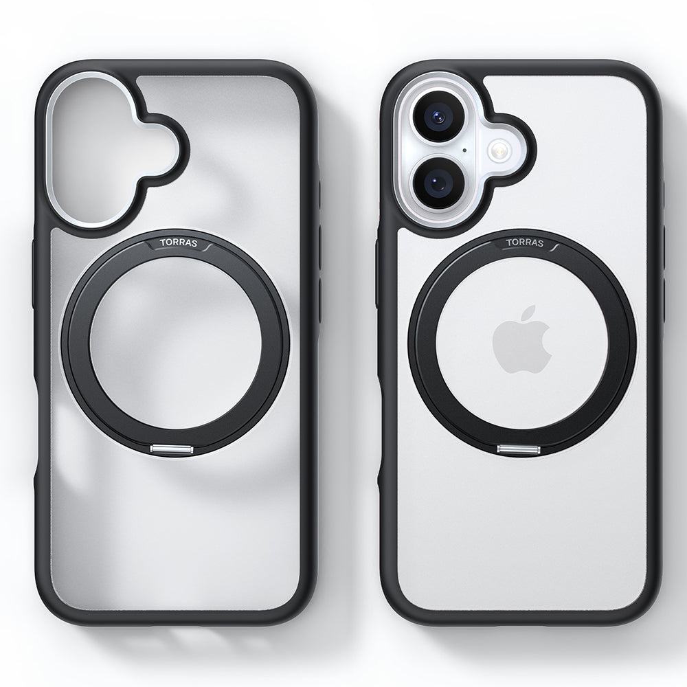 Husa de protectie Torras Ostand R Fusion MagSafe Series compatibil cu iPhone 16, Negru