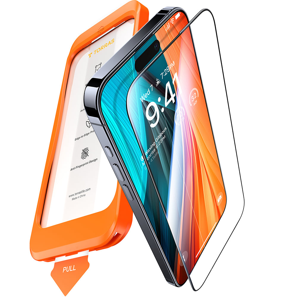 Folie de protectie Torras GlassGo Install Master compatibil cu iPhone 16, Negru