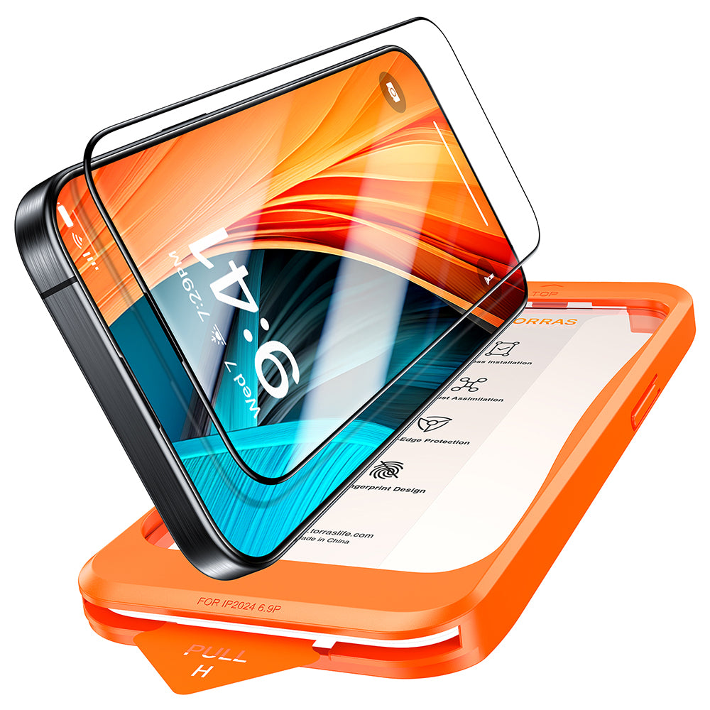 Folie de protectie Torras GlassGo Install Master compatibil cu iPhone 16 Plus, Negru