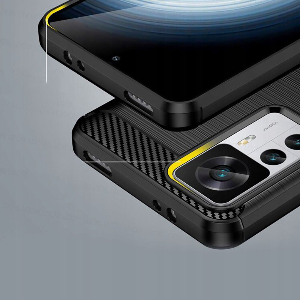 Husa de protectie Techsuit Carbon Silicone compatibil cu Xiaomi 12T / 12T Pro, Negru