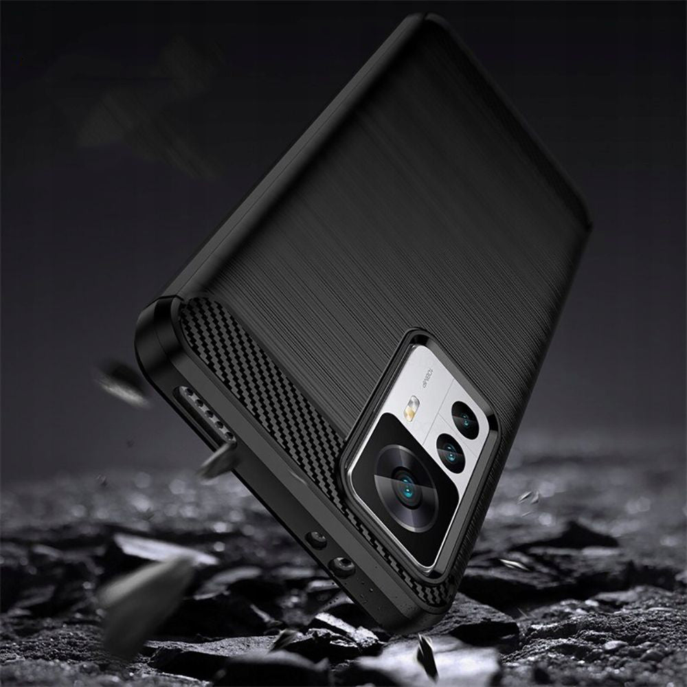 Husa de protectie Techsuit Carbon Silicone compatibil cu Xiaomi 12T / 12T Pro, Negru