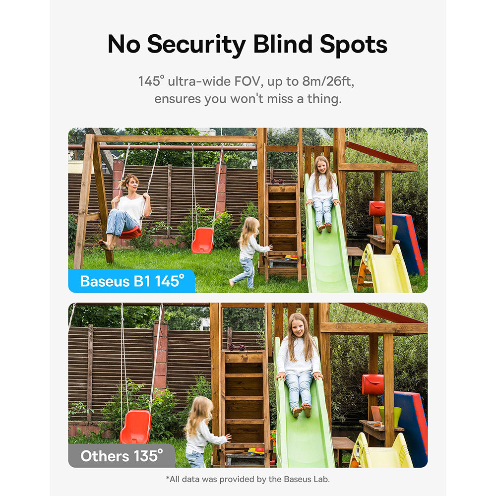 Baseus Outdoor Camera Security B1 (S0SV002130), 2K, 8GB, Two-way Talk, Night Vision, IP67, 7.800mAh, Alb