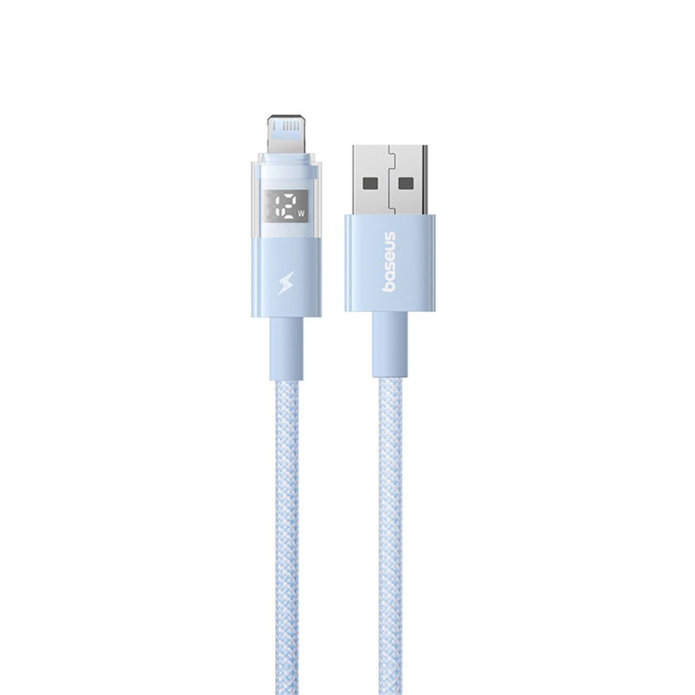 Cablu Baseus Display 2 (P10382700311-01), USB to Lightning, Fast Charging, Digital Display, 2.4A, 2m, Galaxy Blue