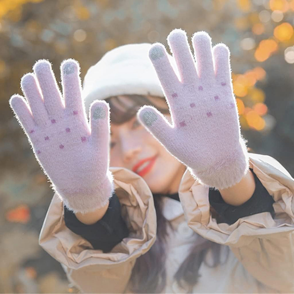 Techsuit Gloves (ST0011), from Mink Fur, Size 21cm, Bej