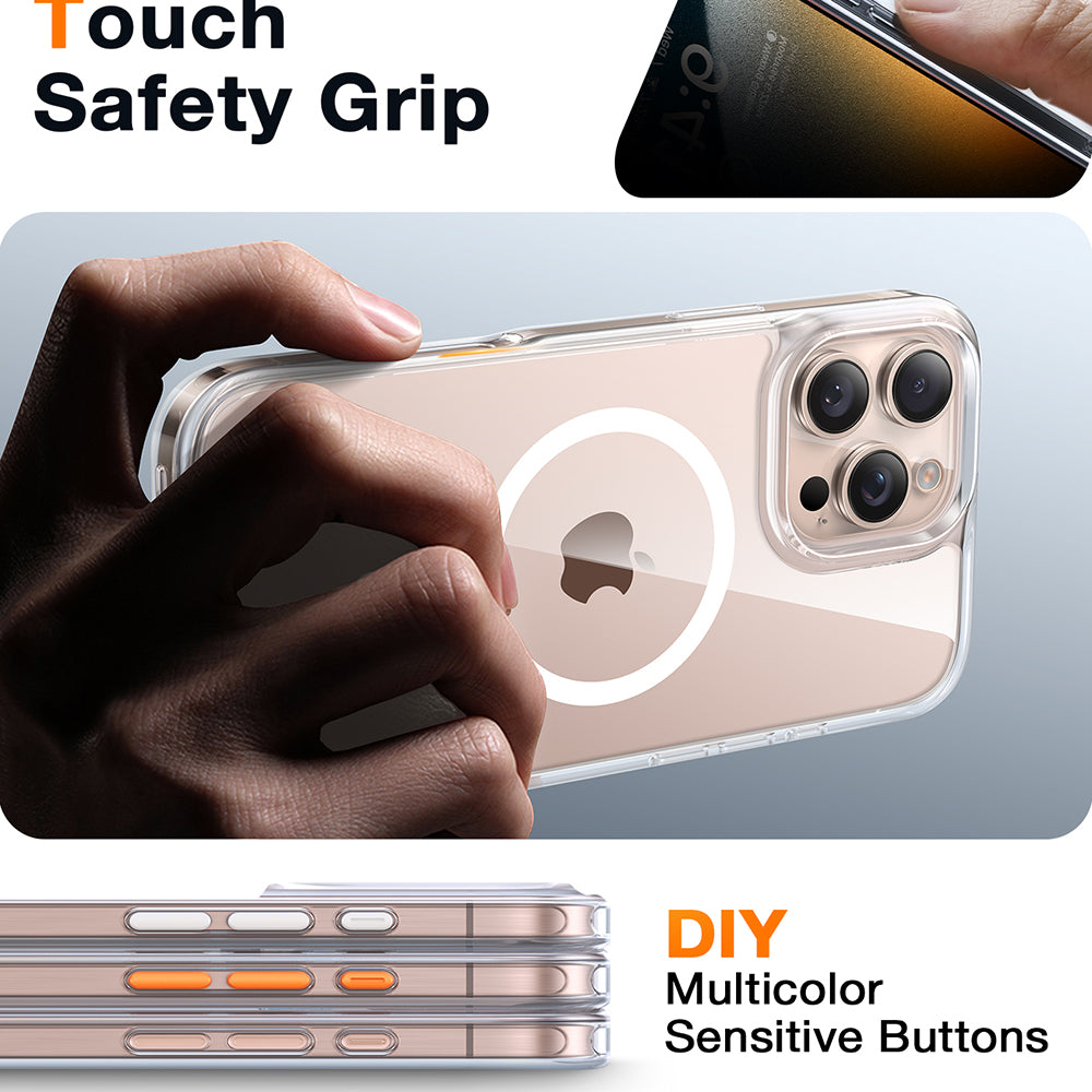 Husa de protectie Torras Diamond MagSafe Series compatibil cu iPhone 16 Pro, Transparent