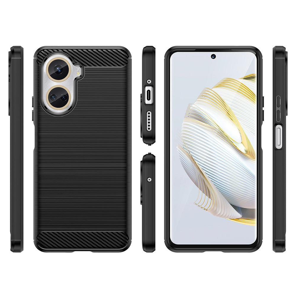Techsuit Carbon Silicone fekete tok Huawei nova 10 SE telefonhoz