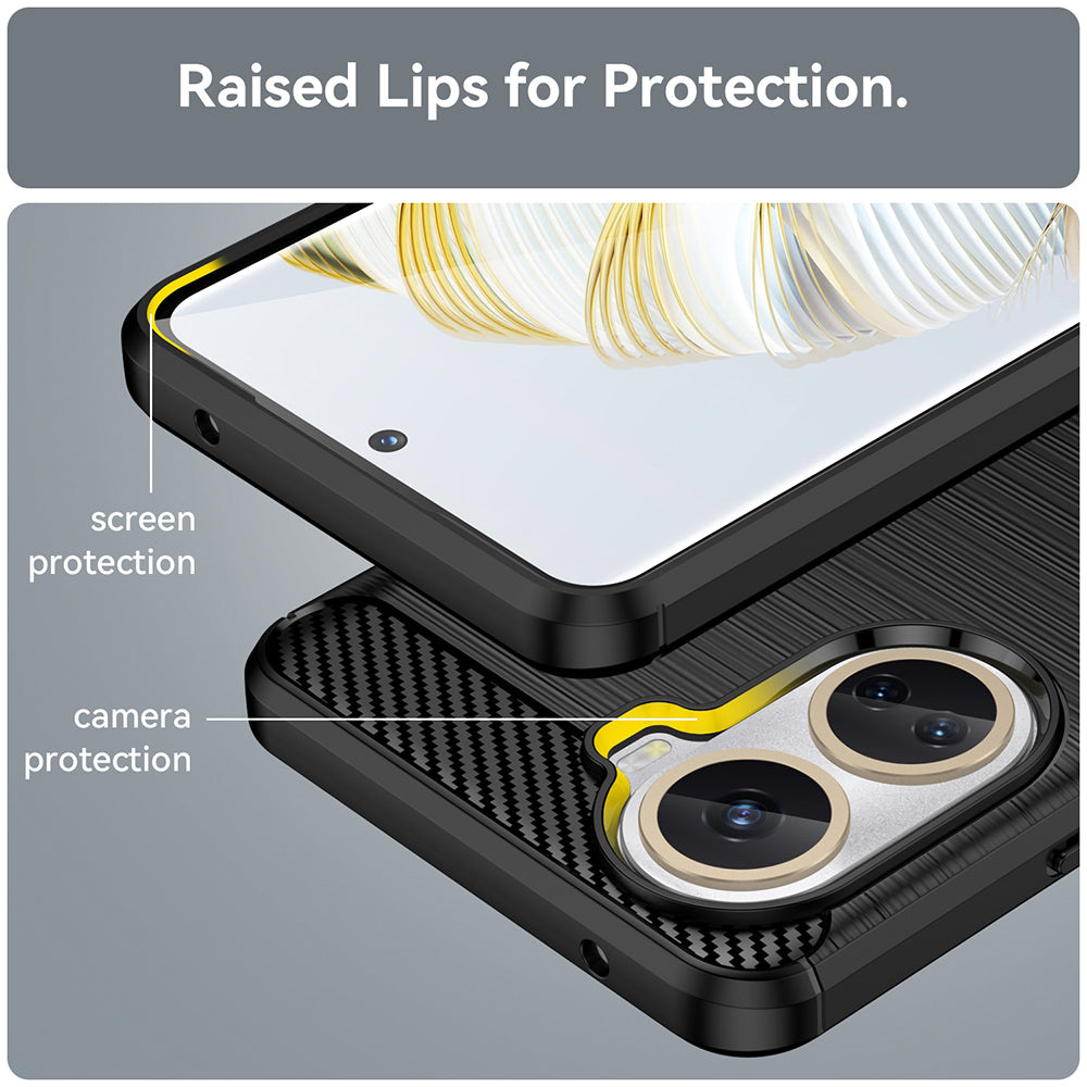 Techsuit Carbon Silicone fekete tok Huawei nova 10 SE telefonhoz