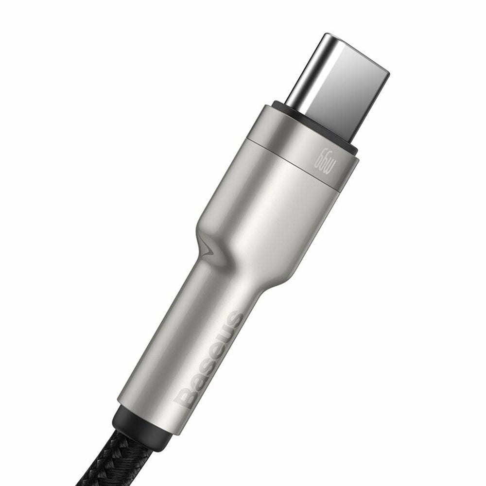 Cablu Baseus Cafule Series Metal (CAKF000101), USB to Type-C Fast Charging, 66W, 6A, 1m, Negru
