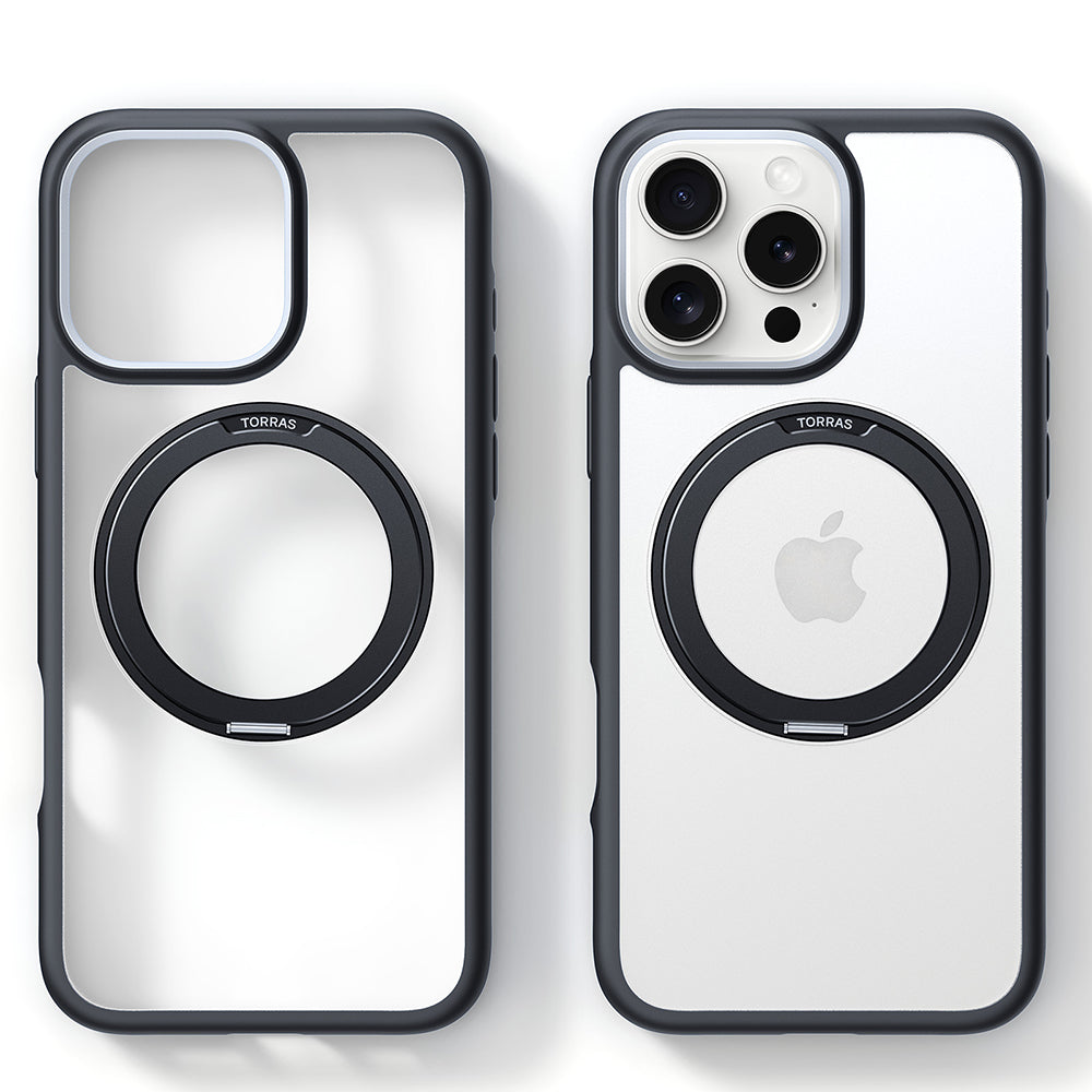 Husa de protectie Torras Ostand R Fusion MagSafe Series compatibil cu iPhone 16 Pro Max, Negru
