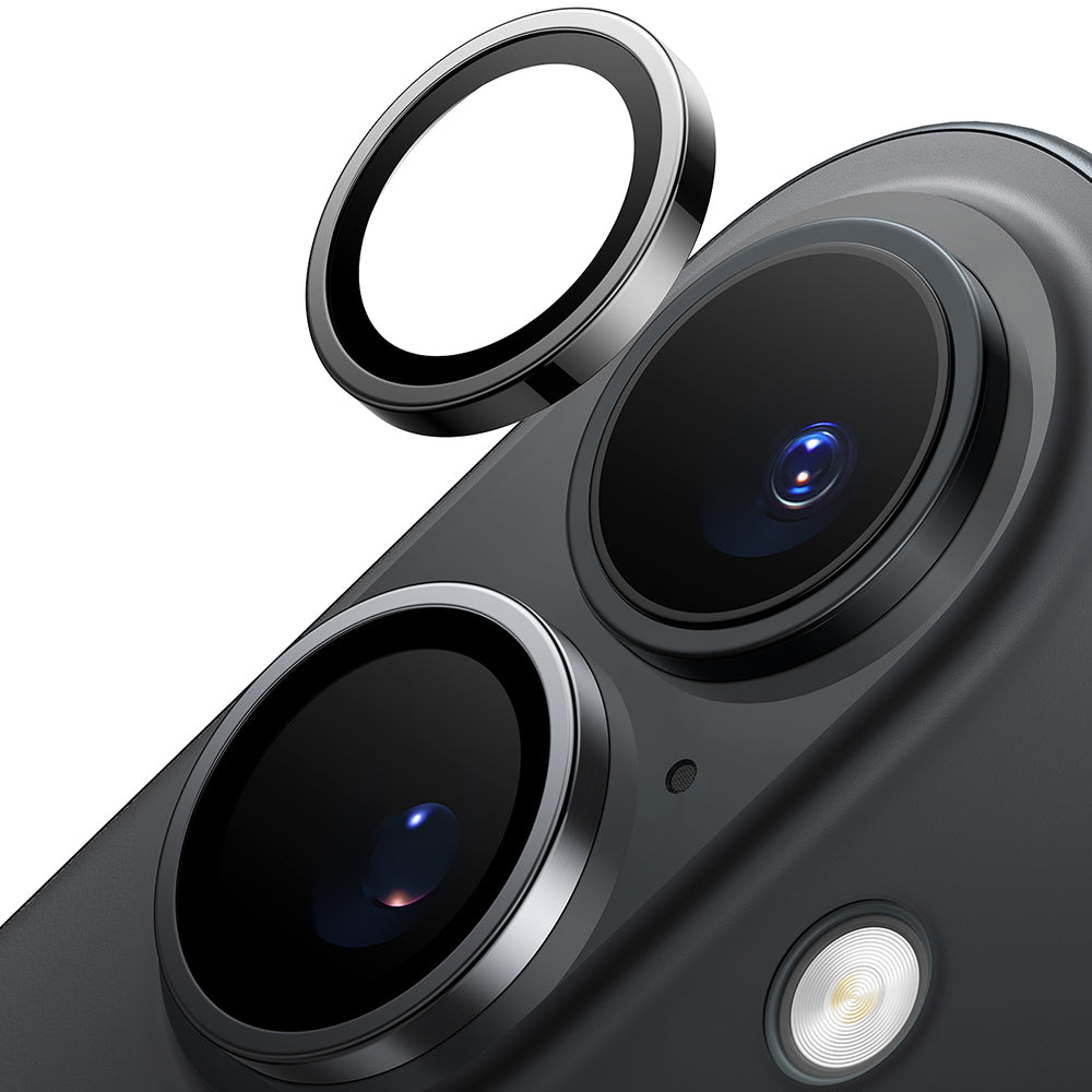 Folie de protectie Torras Lensguard Camera compatibil cu iPhone 16 / iPhone 16 Plus, Negru