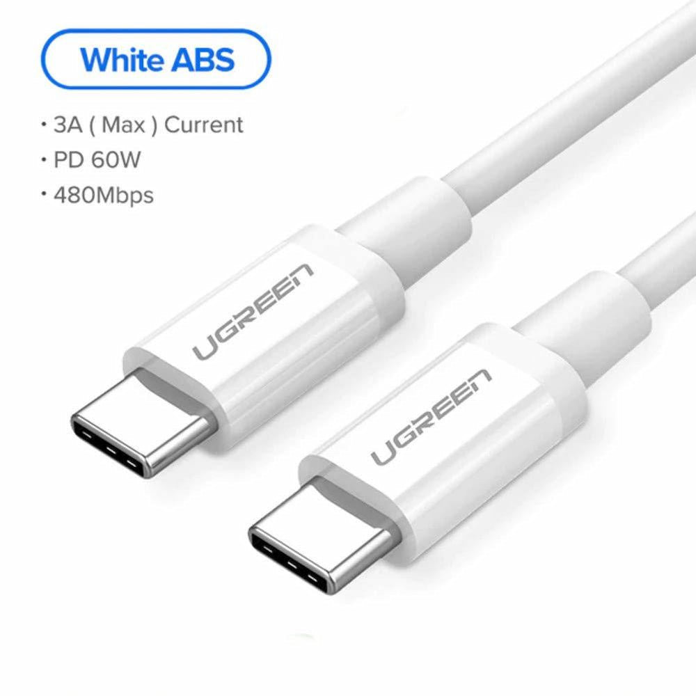 Cablu Ugreen US264 (60520), USB-C, PD60W 3A, 2m, Alb