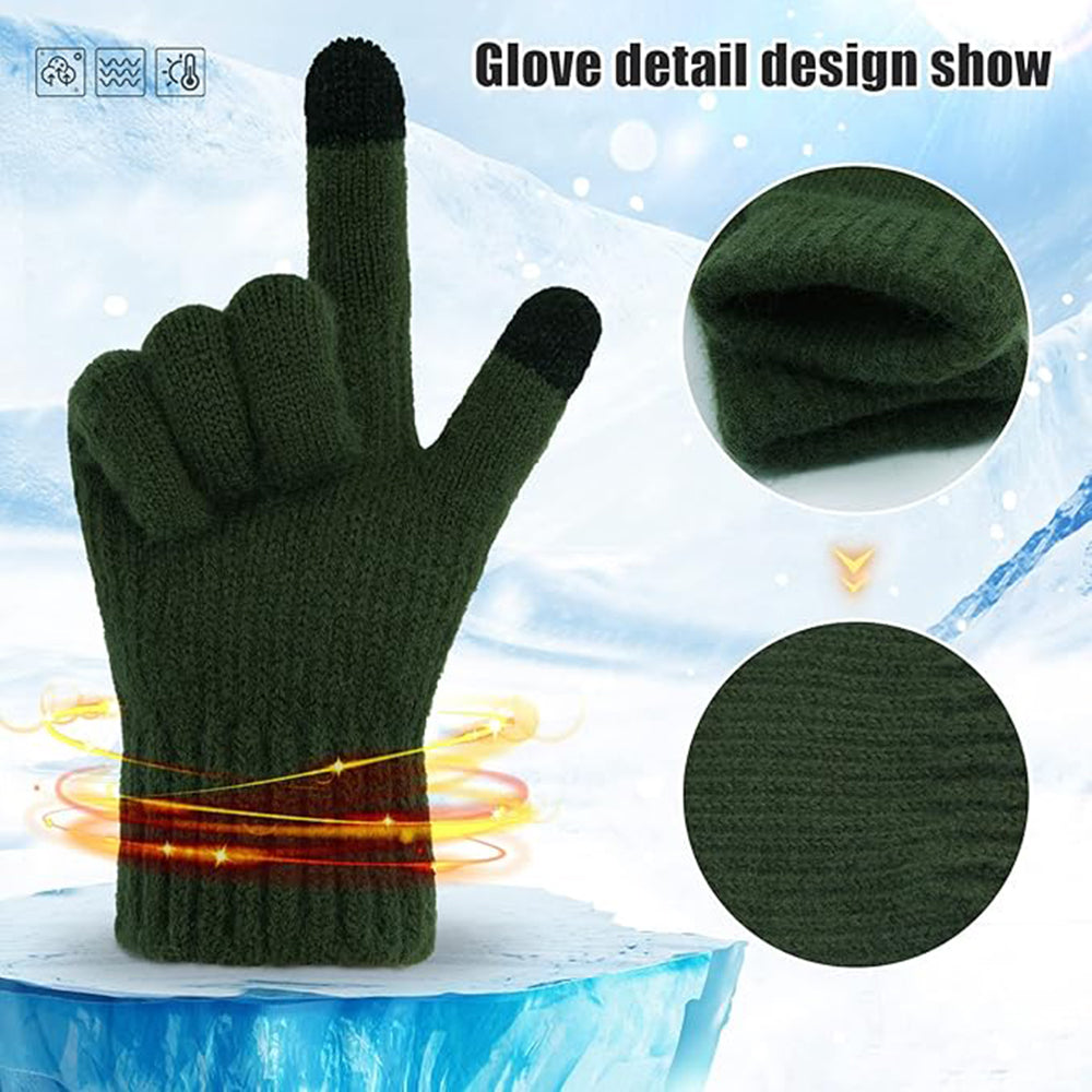 Techsuit Gloves (ST0012), from Alpaca Wool, Size 22cm, Coffee