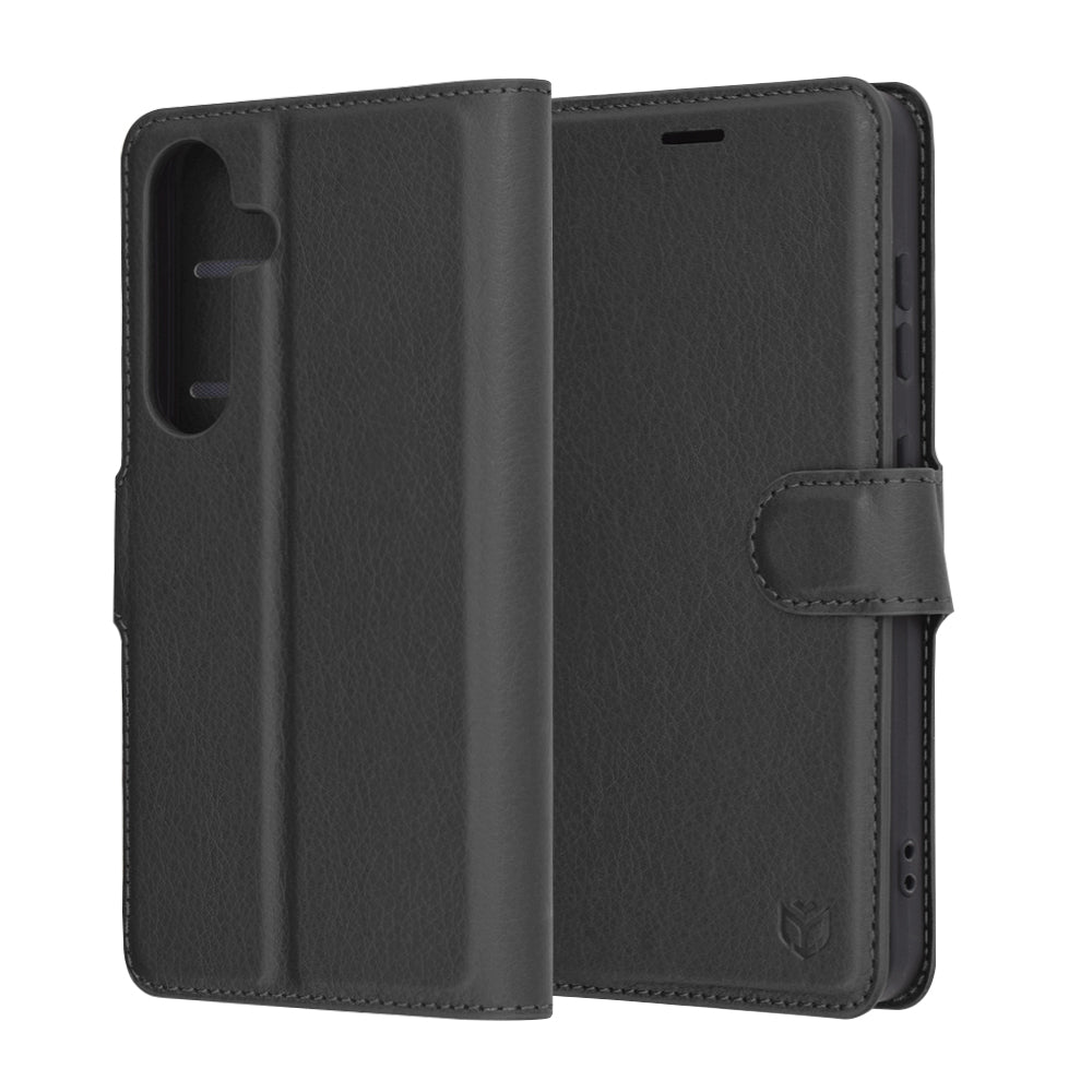 Husa de protectie Techsuit Leather Folio compatibil cu Samsung Galaxy S25, Negru