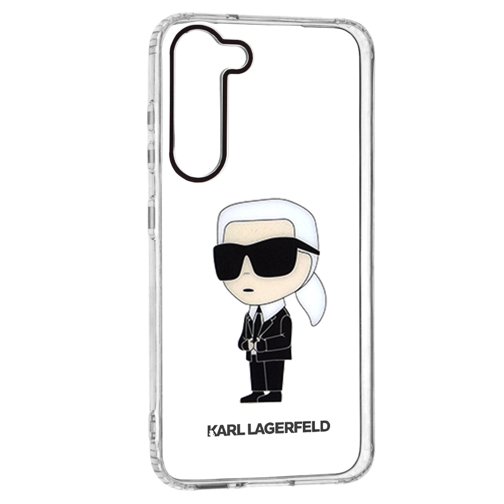 Husa de protectie Karl Lagerfeld Hardcase Transparent (KLHCS23MHNIKTCT) compatibil cu Samsung Galaxy S23 Plus, Ikonik Karl Lagerfeld