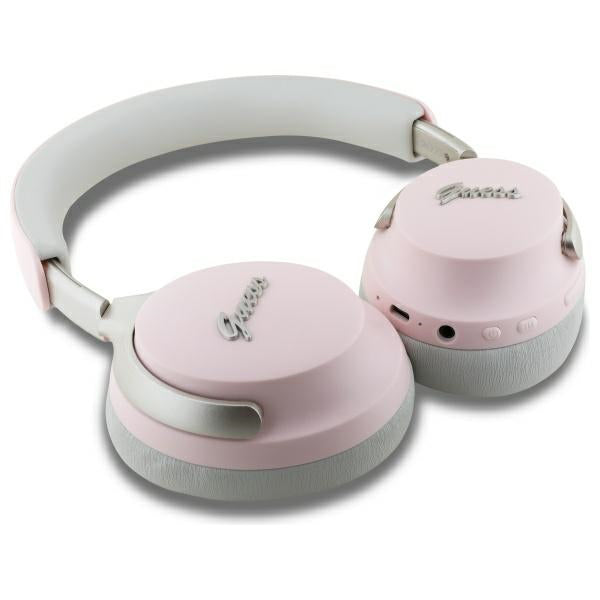 Casti Guess Wireless Metal Script Logo (GUBHC22PSBCSMP), Bluetooth, ANC, On-ear, Roz