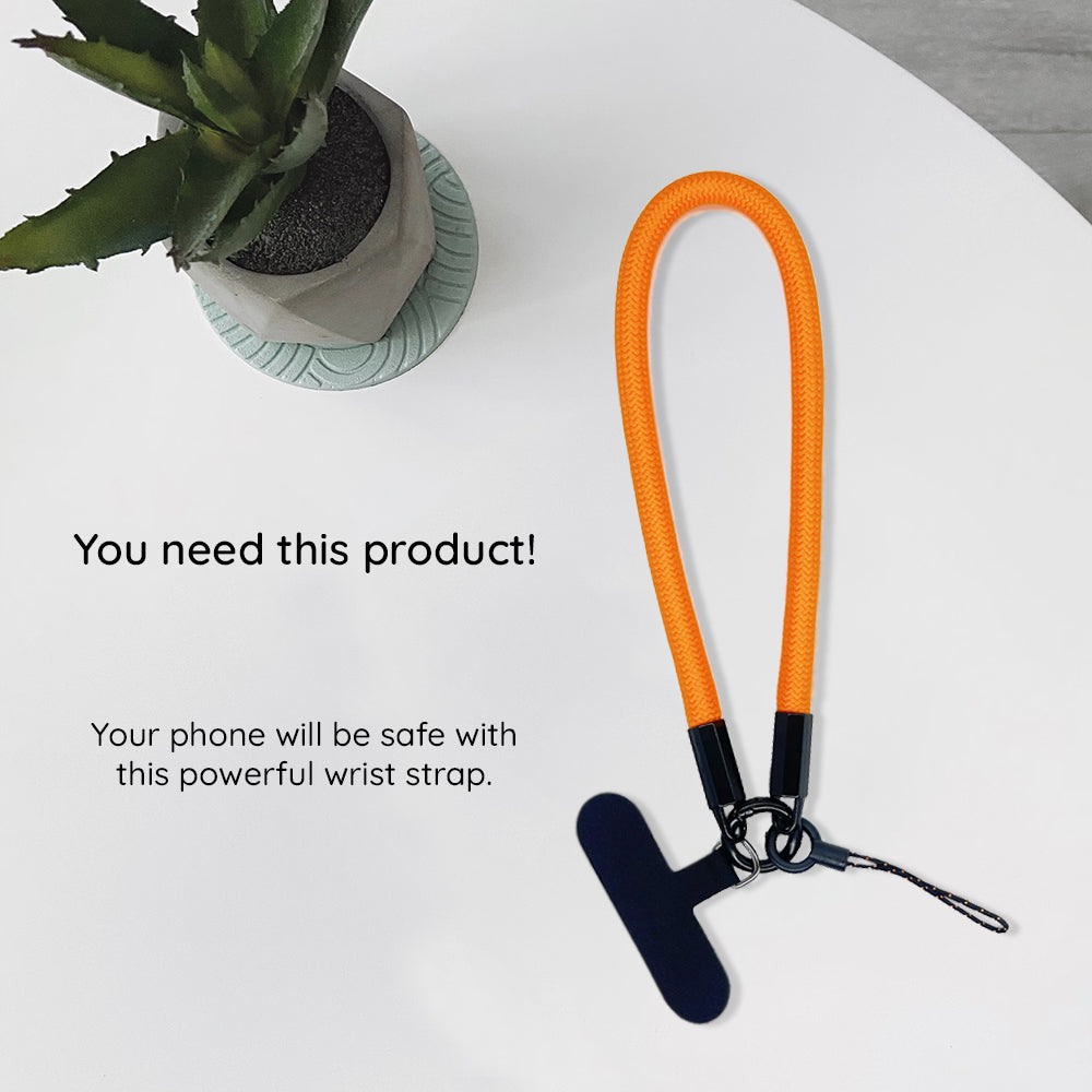 Suport Techsuit Rope Wrist Strap (RWS2-17), for Phones, with Keychain Cord, Nylon Braided, Durable, Universal, Frosted Sky