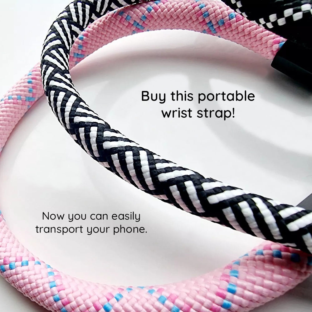 Suport Techsuit Rope Wrist Strap (RWS2-17), for Phones, with Keychain Cord, Nylon Braided, Durable, Universal, Frosted Sky