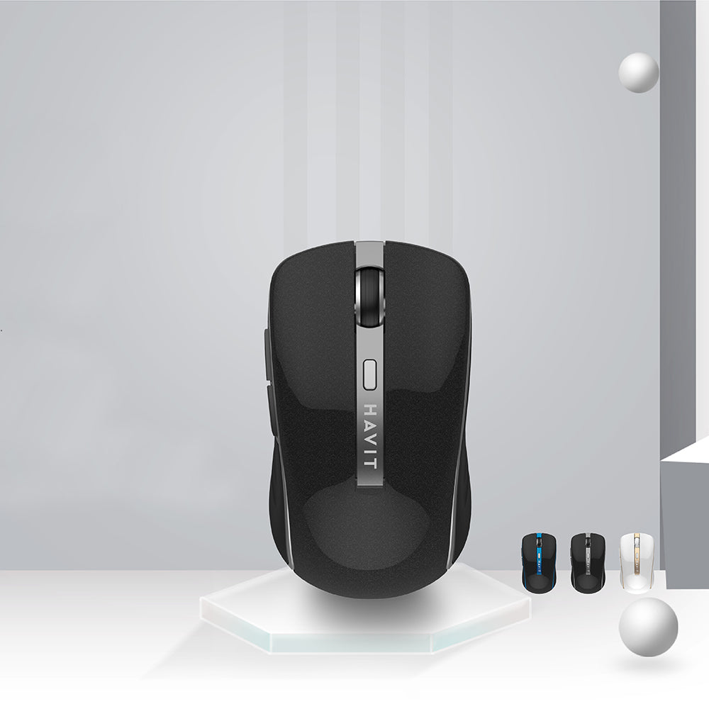 Tastatura/Mouse Havit Wireless Mouse (MS951GT), 2.4GHz, 1000/1200/1600 DPI, AA Battery, Negru / Blue
