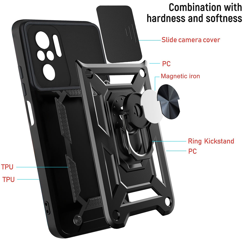 Husa de protectie Techsuit CamShield Series compatibil cu Xiaomi Redmi Note 10 4G / Note 10S / Poco M5s, Negru
