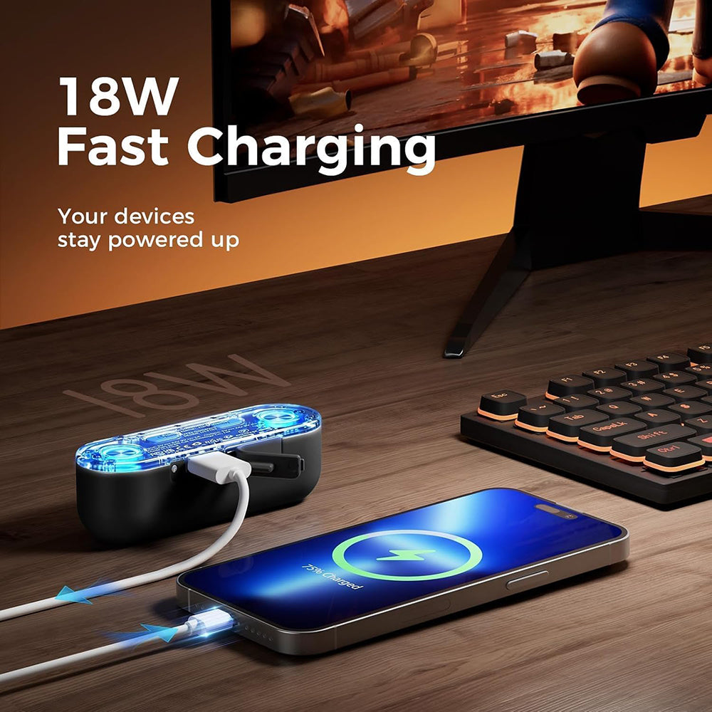 Ocoopa Hand Warmer UT2s GamerPRO (UT4103-BK), Type-C, with Power Bank, RGB Lights, Magnetic, MagTwins, 2x 5000mAh, Negru