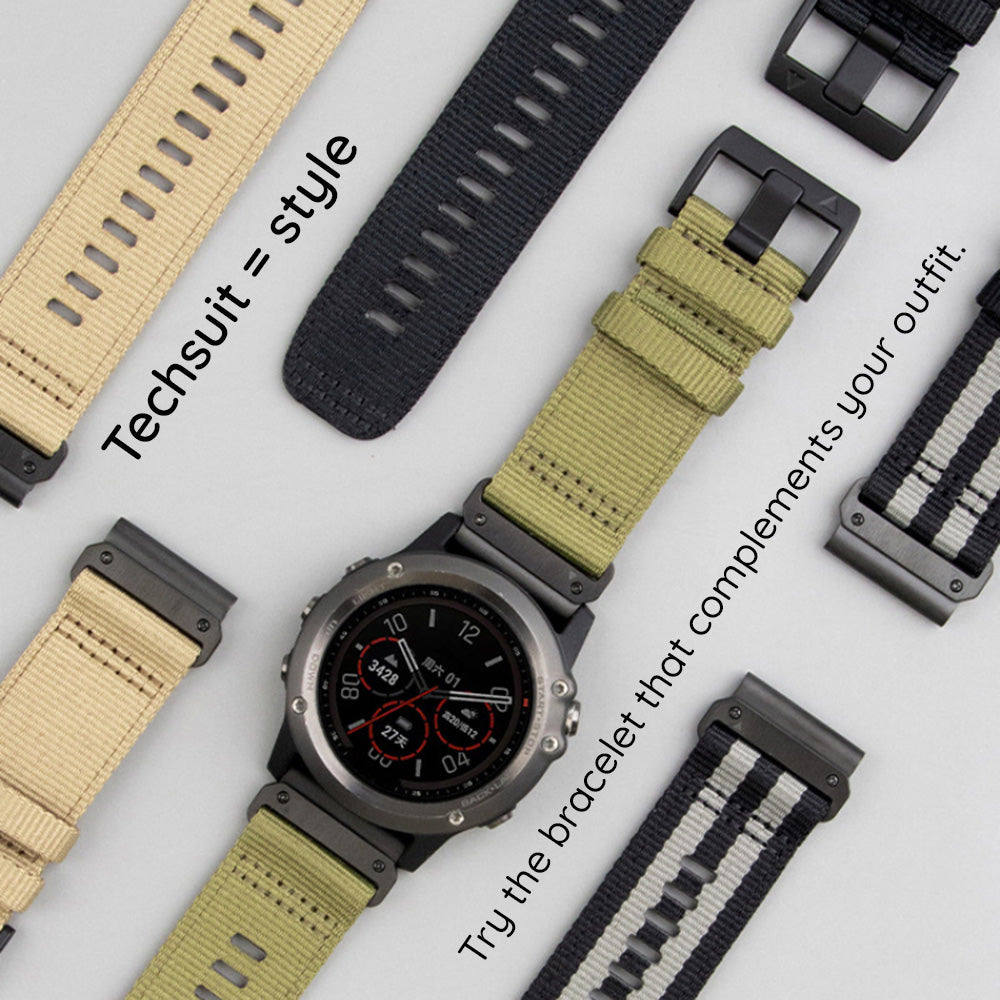 Curea smartwatch Techsuit Watchband QuickFit 20mm (W070) compatibil cu Instinct 2S/2S Solar/Approach S70 42mm/fenix 7S Pro Sapphire Solar, Portocaliu Blossom