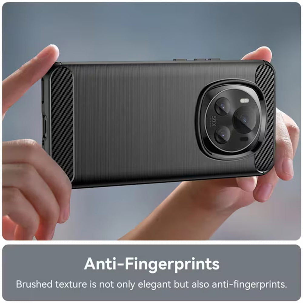 Husa de protectie Techsuit Carbon Silicone compatibil cu Honor X9c Smart, Negru