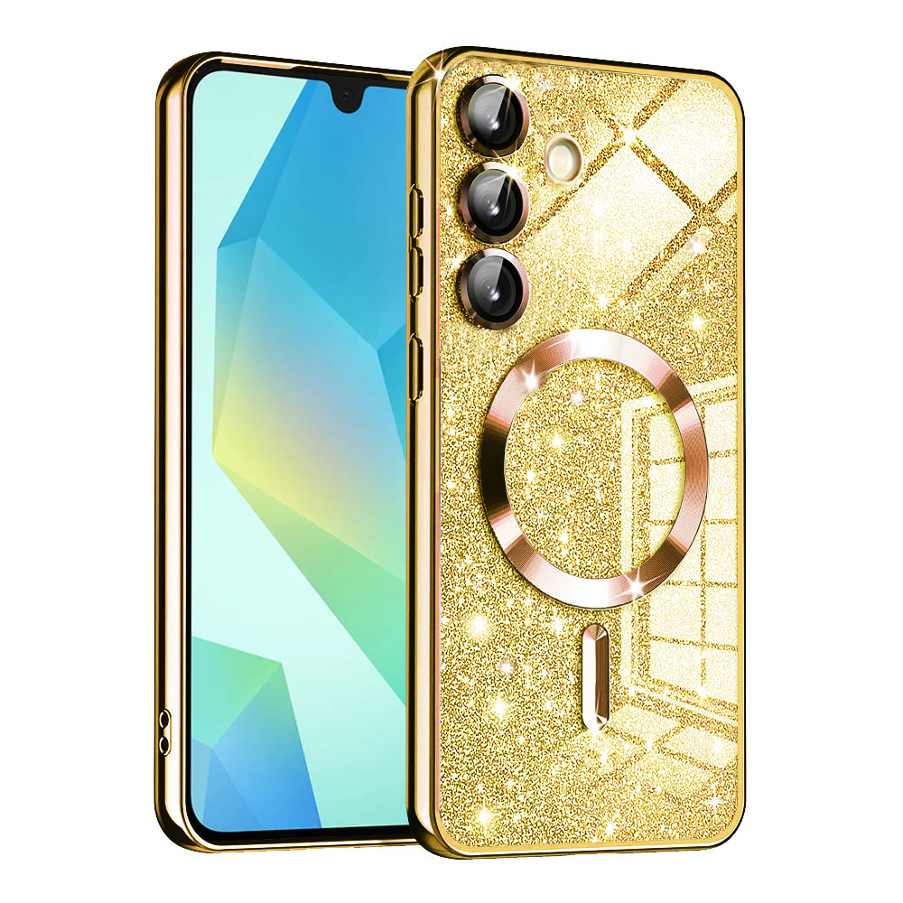 Techsuit Luxury Glitter MagSafe arany tok Samsung Galaxy A16 4G / A16 5G telefonhoz