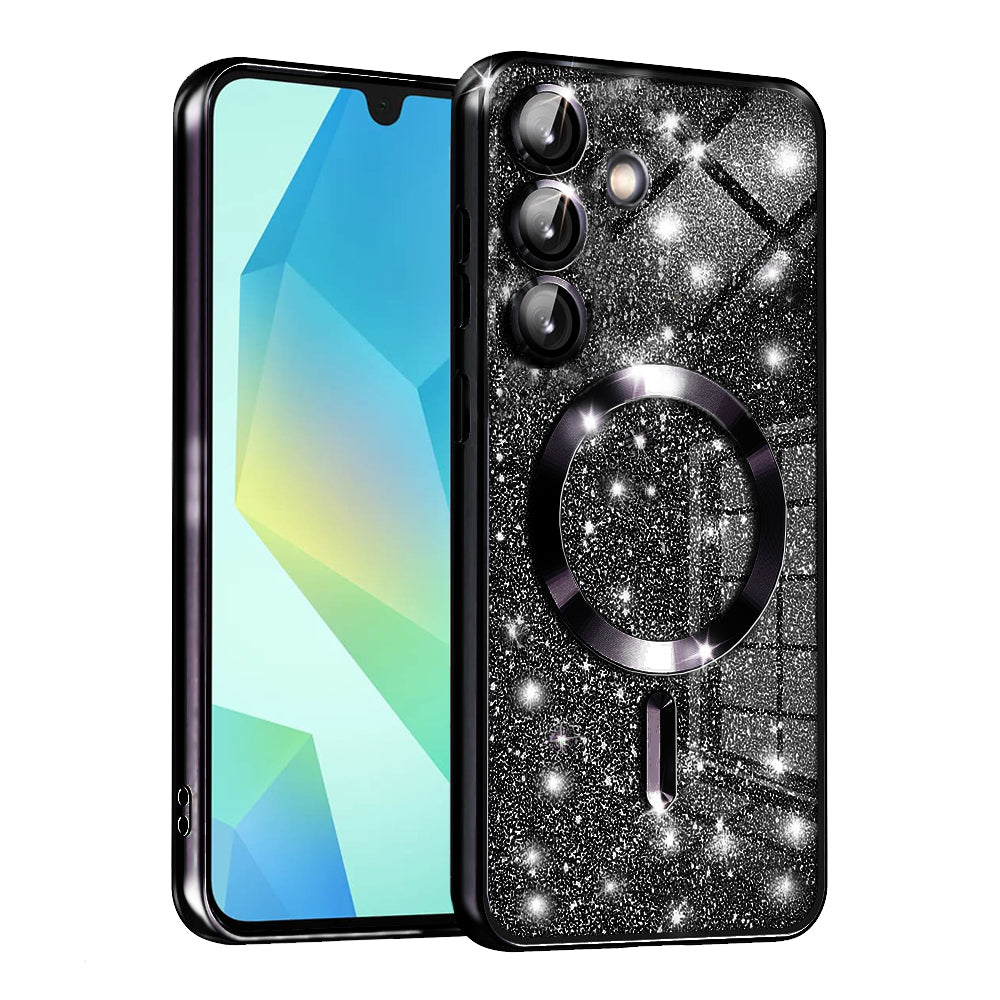 Husa de protectie Techsuit Luxury Glitter MagSafe compatibil cu Samsung Galaxy A16 4G / A16 5G, Negru