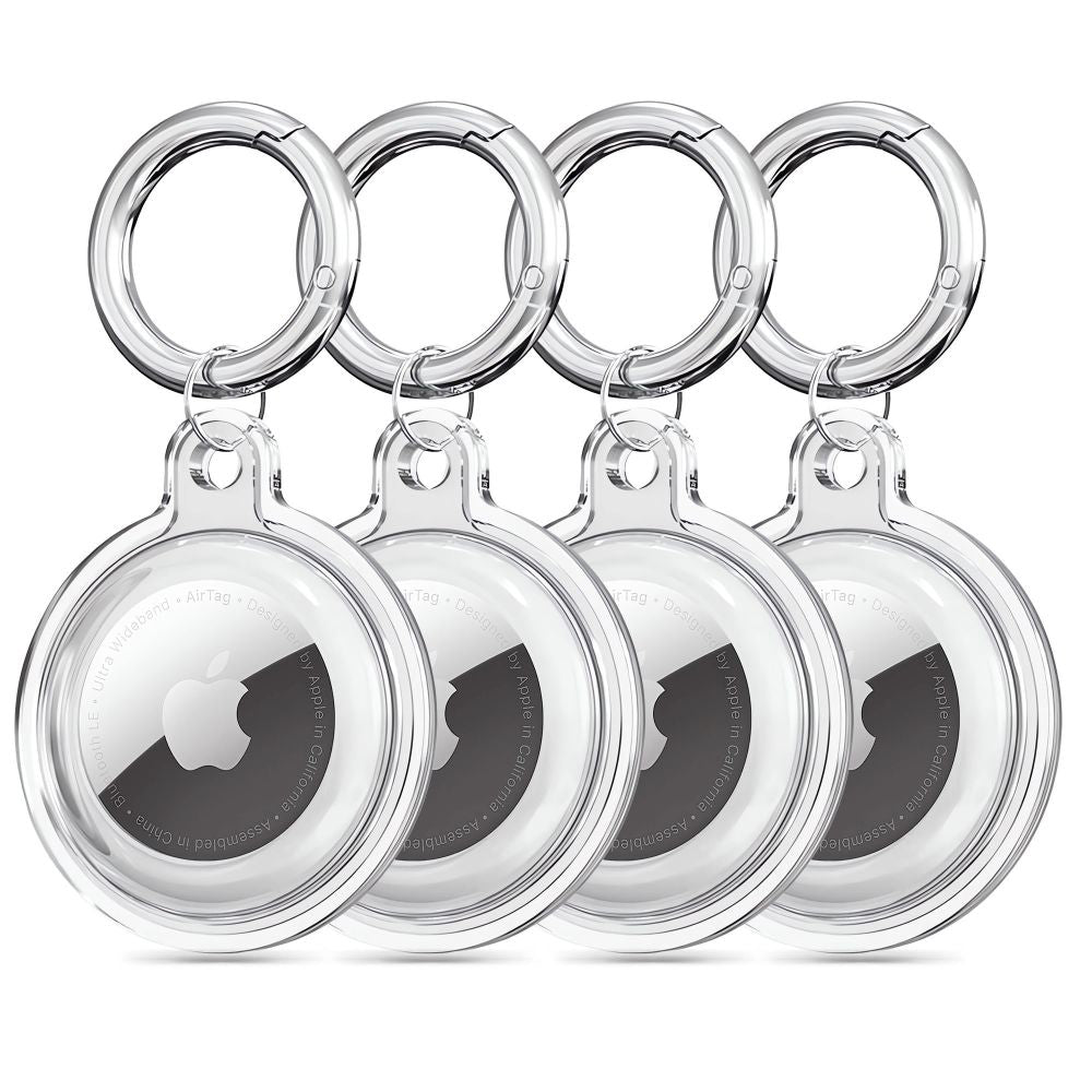 Suport Techsuit (set de 4) Secure Silicone (CT15), Apple AirTag Case, Transparent