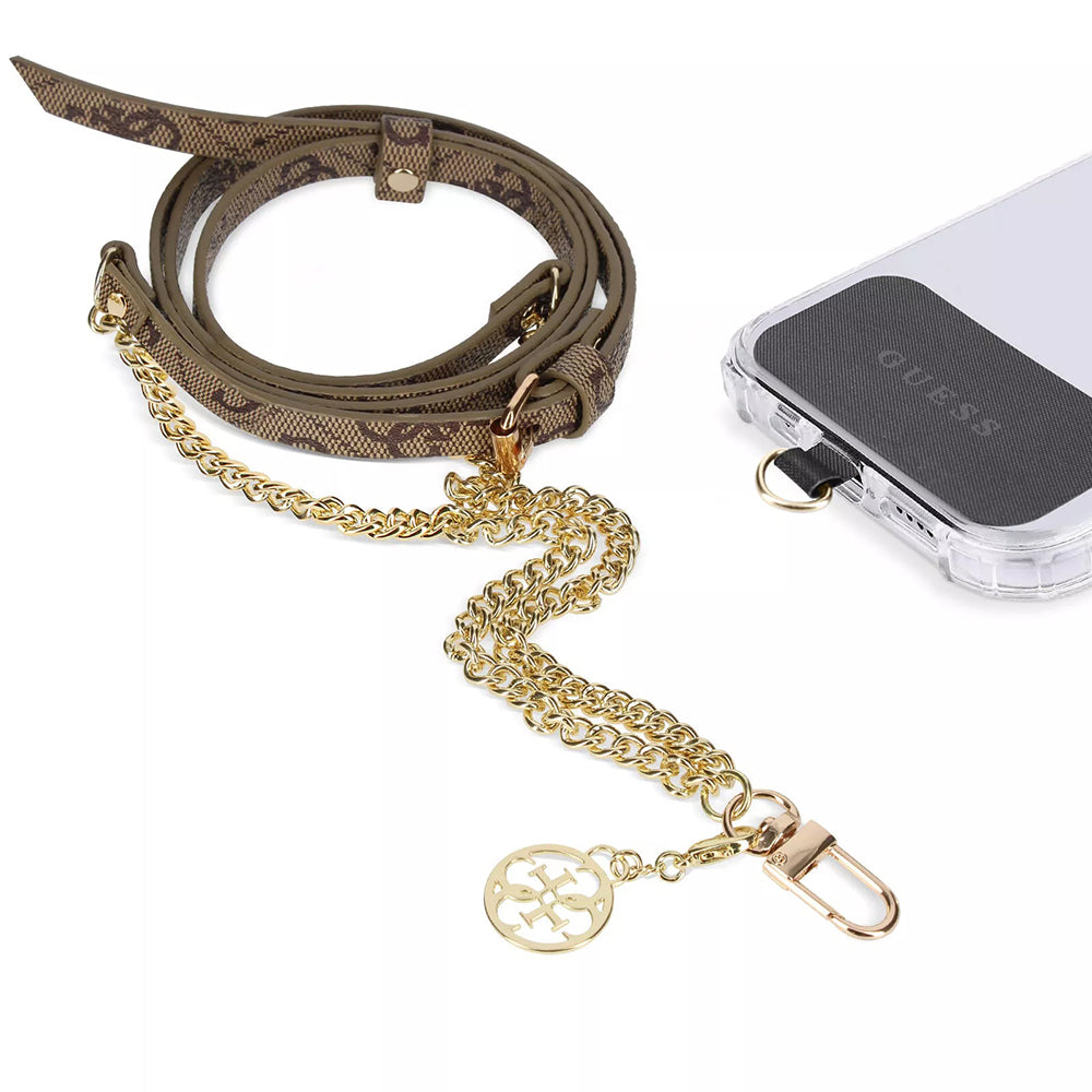 Snur Guess 4G Chain CBDY (GUOUC4MG4EW), Eco-piele, Metal, Maro