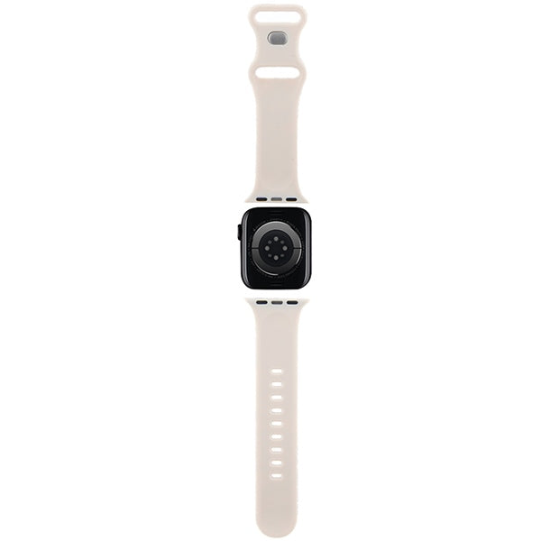 Curea smartwatch Hello Kitty Strap Silicone Tags Graffiti (HKAWMSDGPTE) compatibil cu Apple Watch 1/2/3/4/5/6/7/8/9/10/SE/SE 2 (38/40/41/42mm), Bej