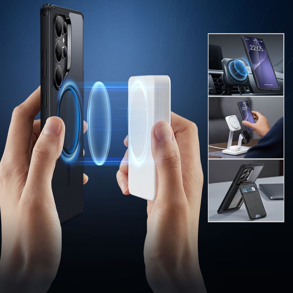 Husa de protectie ESR Classic Hybrid HaloLock compatibil cu Samsung Galaxy S25 Ultra, Negru Mat