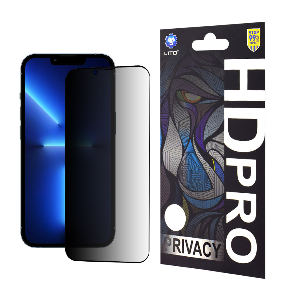Folie de protectie Lito HD Pro Privacy compatibil cu iPhone 13 Pro Max / iPhone 14 Plus, Negru