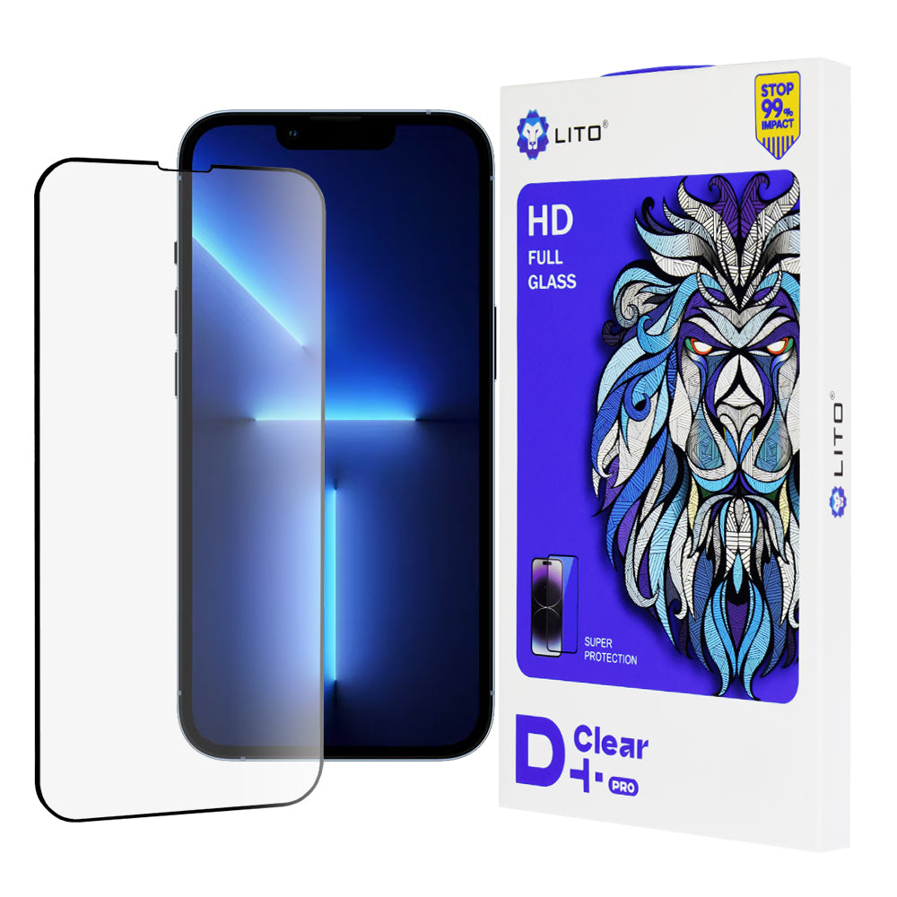 Folie de protectie Lito D+ Pro Clear compatibil cu iPhone 13 Pro Max / iPhone 14 Plus, Negru