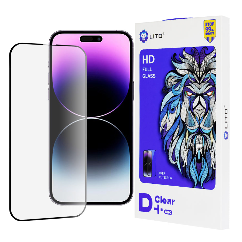 Folie de protectie Lito D+ Pro Clear compatibil cu iPhone 14 Pro Max, Negru