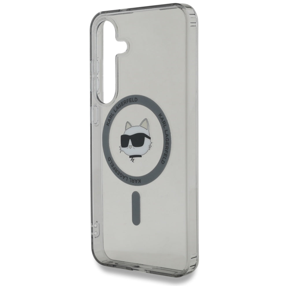 Husa de protectie Karl Lagerfeld IML MagSafe (KLHMS25SHLSCHK) compatibil cu Samsung Galaxy S25, Choupette`s Head