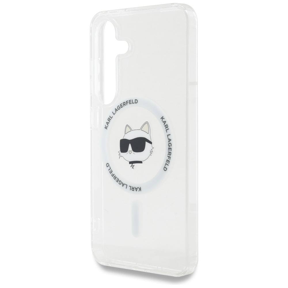 Husă Karl Lagerfeld IML MagSafe pentru Galaxy S25, albă