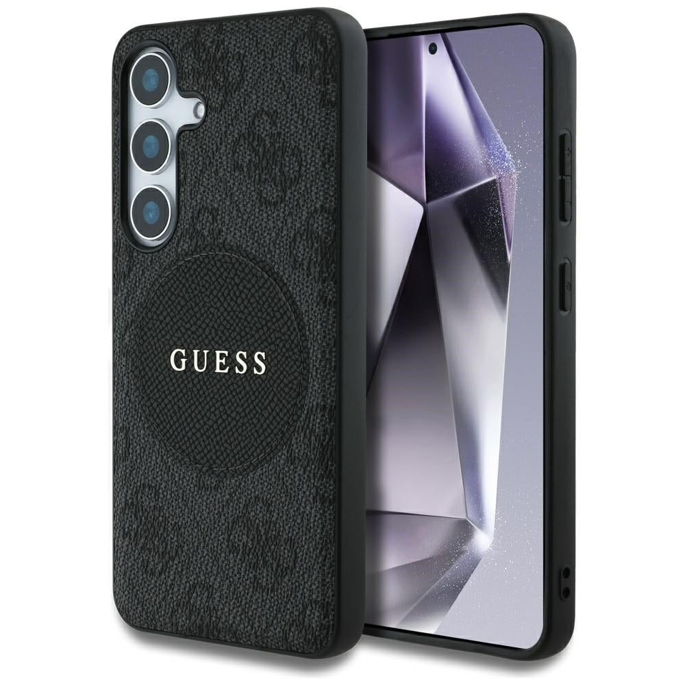 Husa de protectie Guess 4G Circle Classic Logo MagSafe (GUHMS25MP4PGRSGK) compatibil cu Samsung Galaxy S25 Plus, Negru