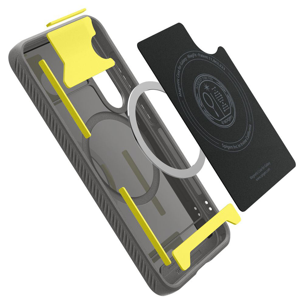 Husă Spigen Rugged Armor MagSafe pentru Samsung Galaxy S25, gri